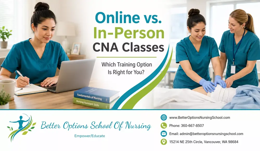 Online vs. In-Person CNA Classes in Washington - Hybrid CNA Program